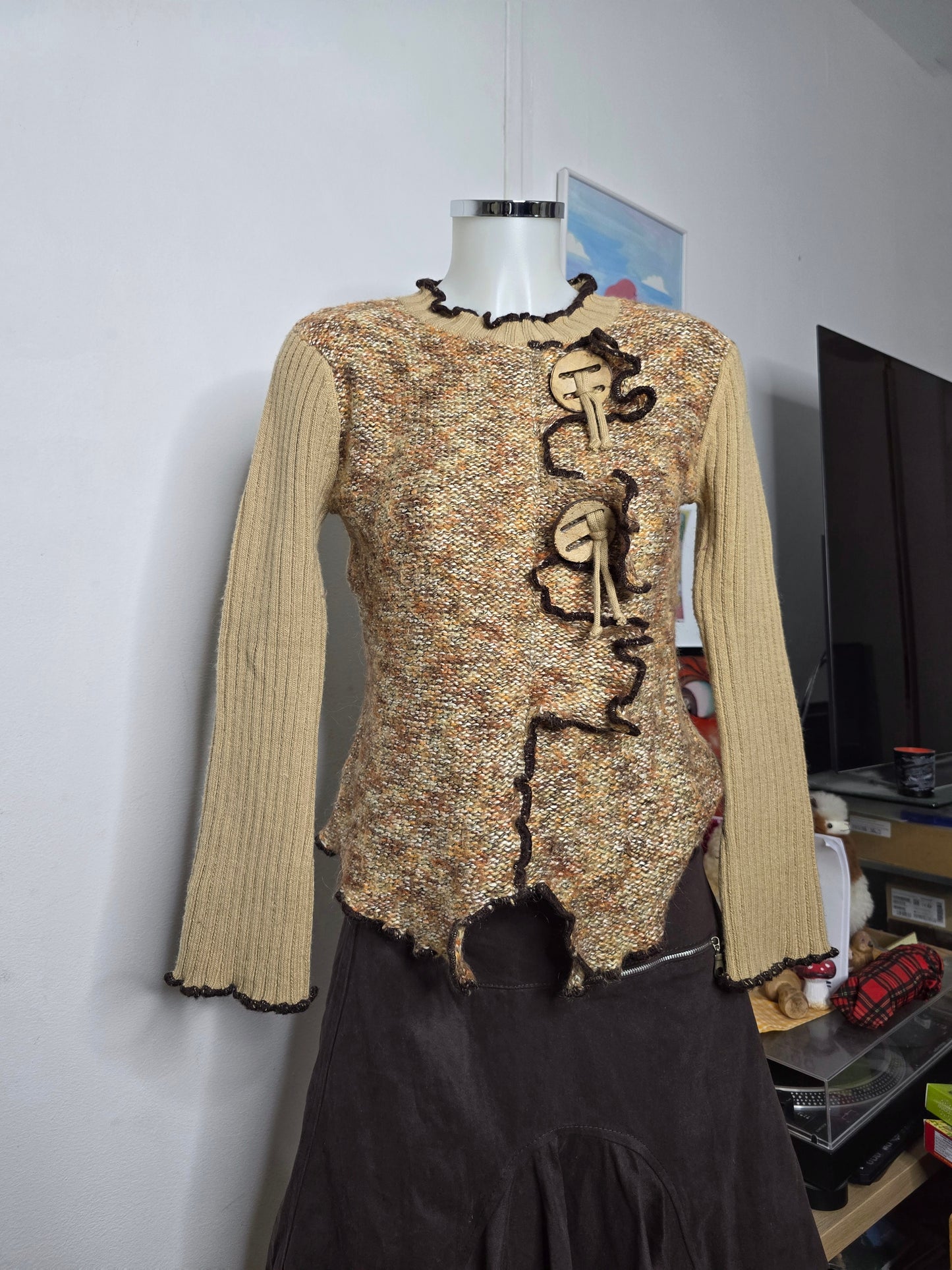 Y2k vintage fairy ribbed downtown sweater