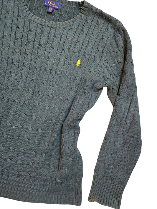 Old money ribbed green Ralph Lauren sweater