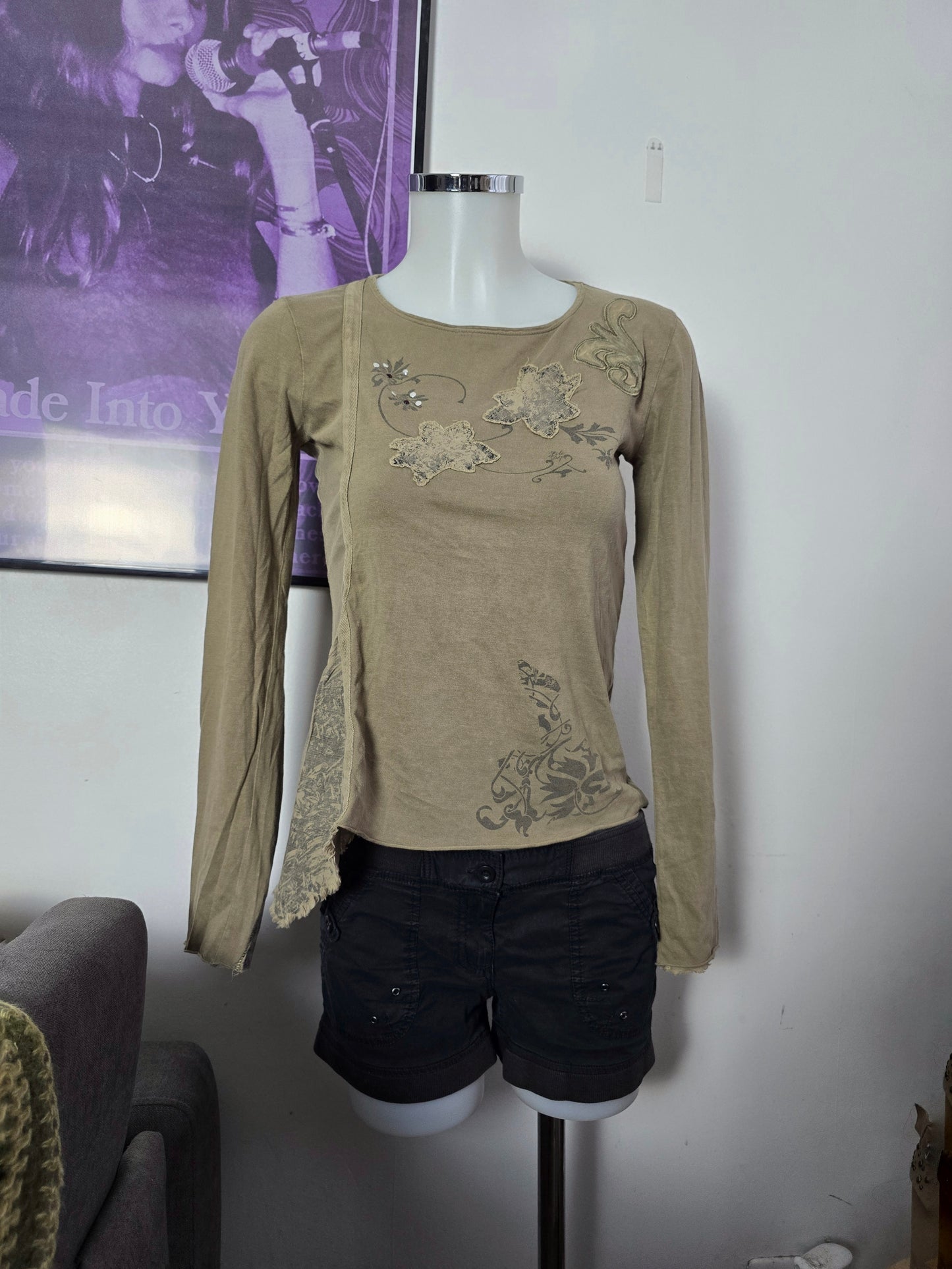 00s vintage softgrunge rhinestone top