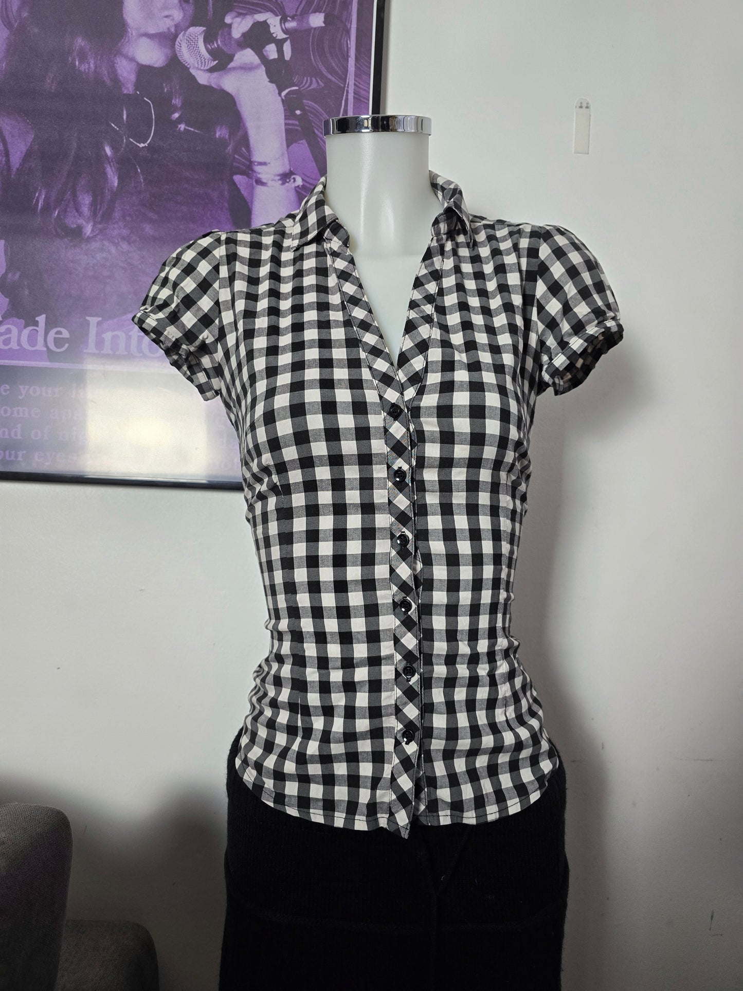 90s vintage milkmaid plaid shirt