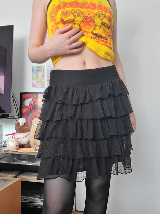 Y2k flirty fairy ruffled skirt