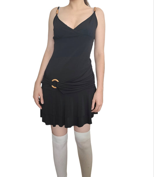 Y2k black dressruffled