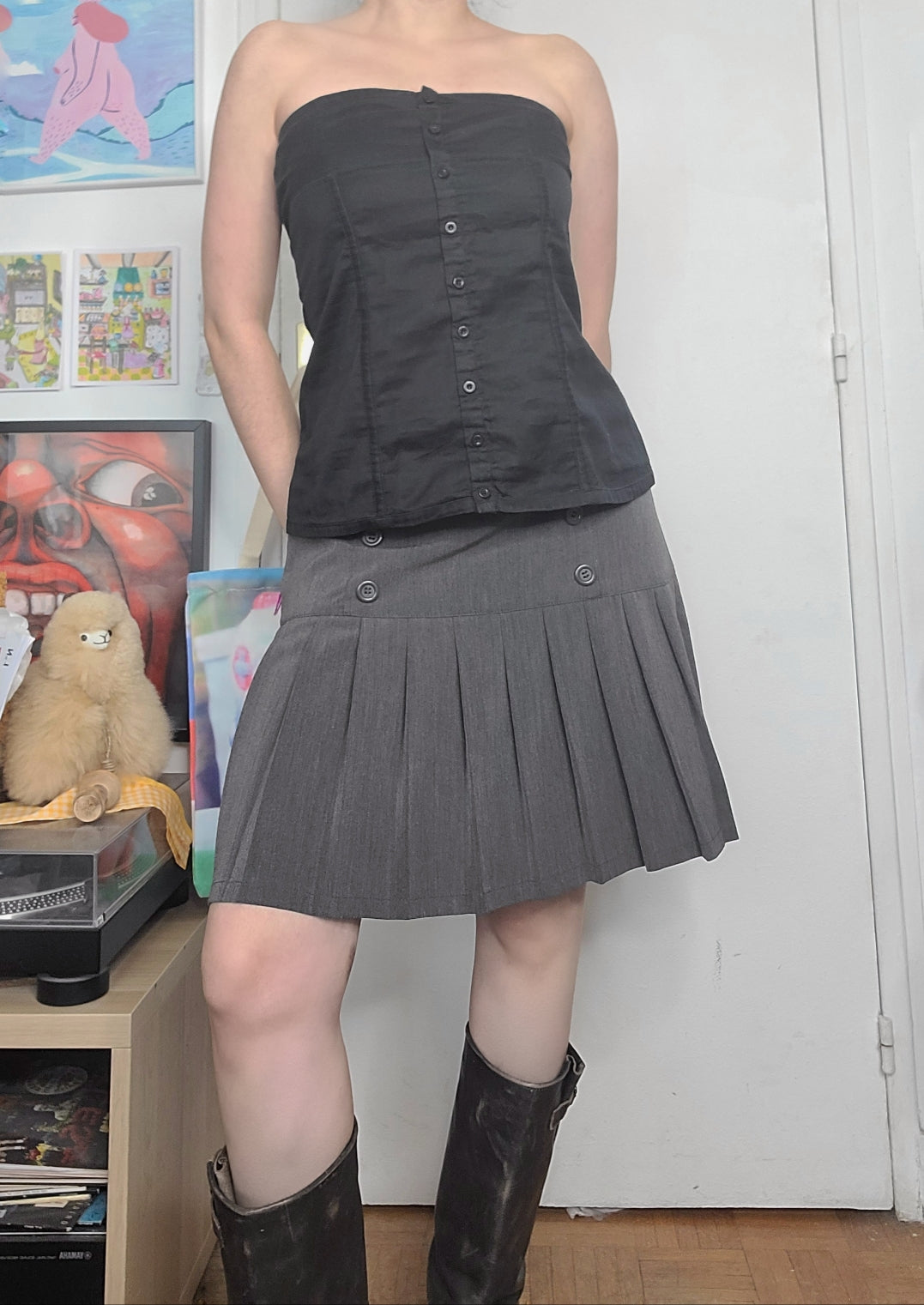 Gray skirt 90s hotsell