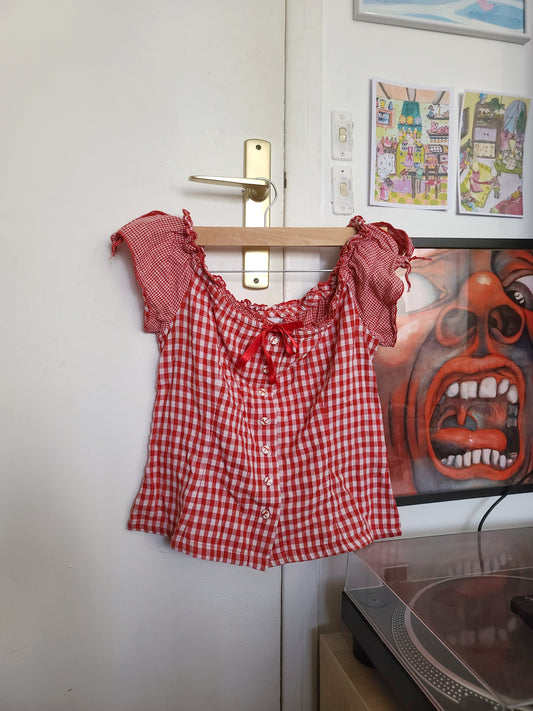 Y2k cottagecore gingham top