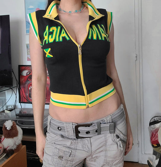 Y2k jamaica blockette top