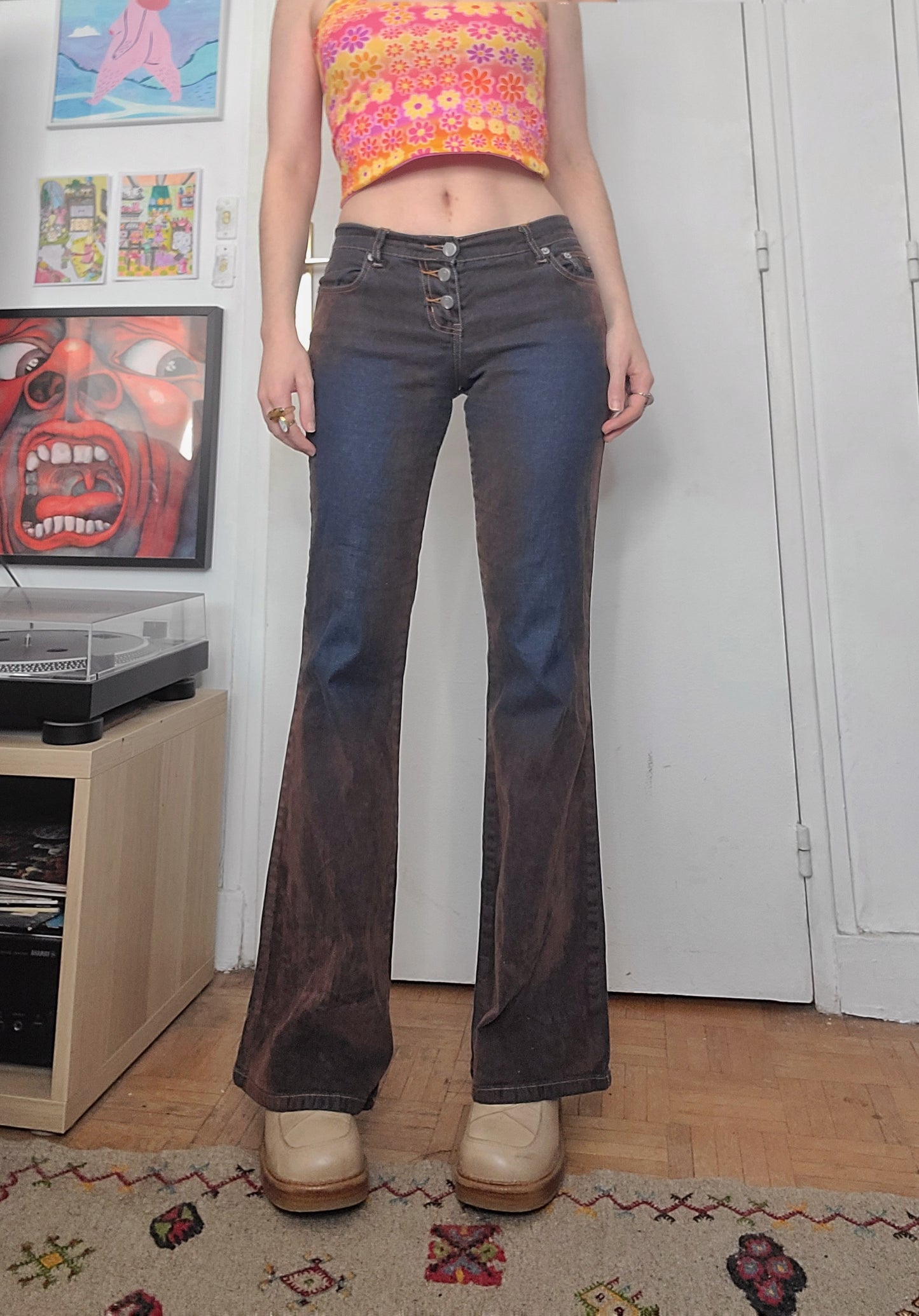 Y2k velvet flared pants