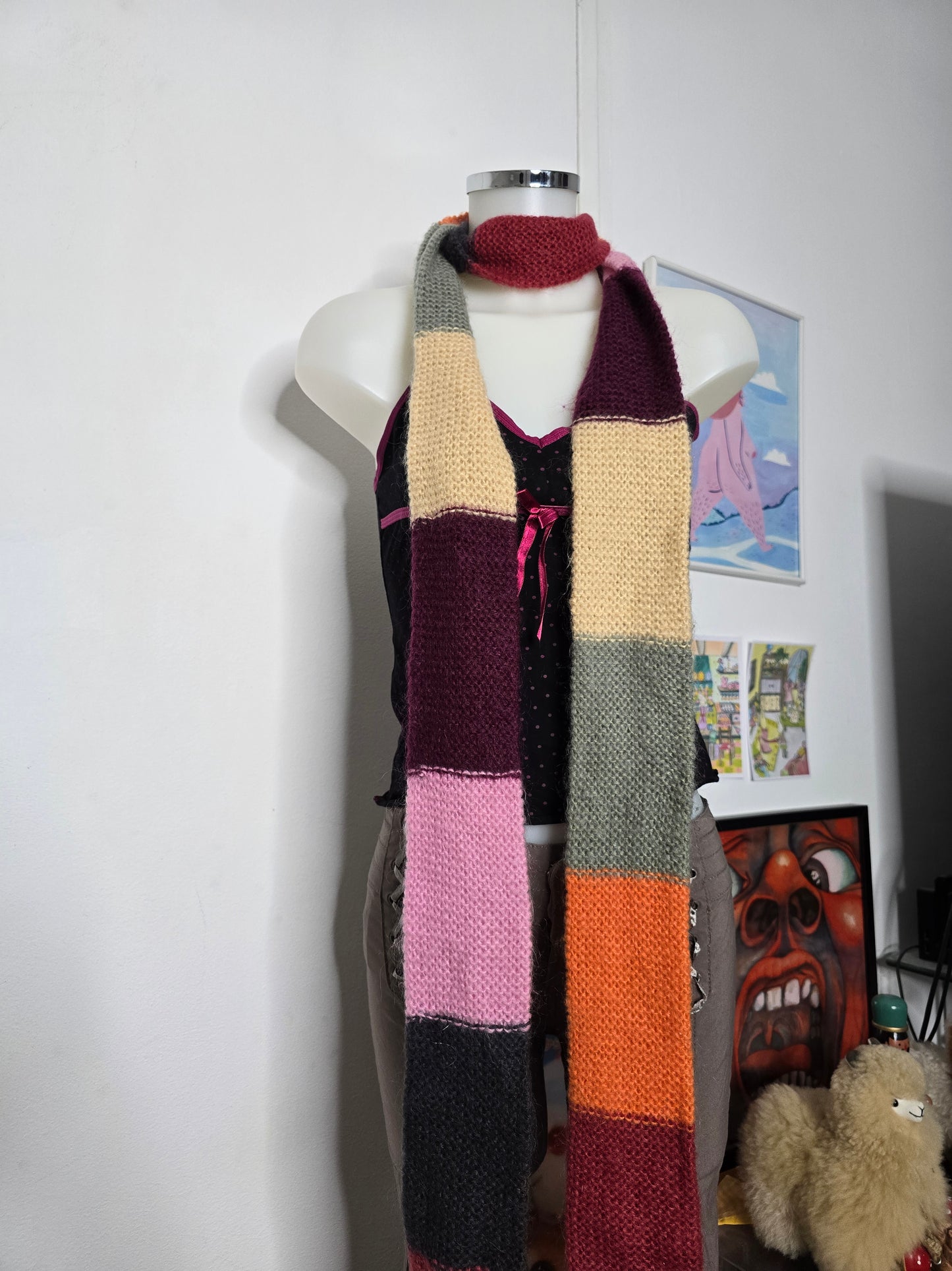 90s striped long scarf