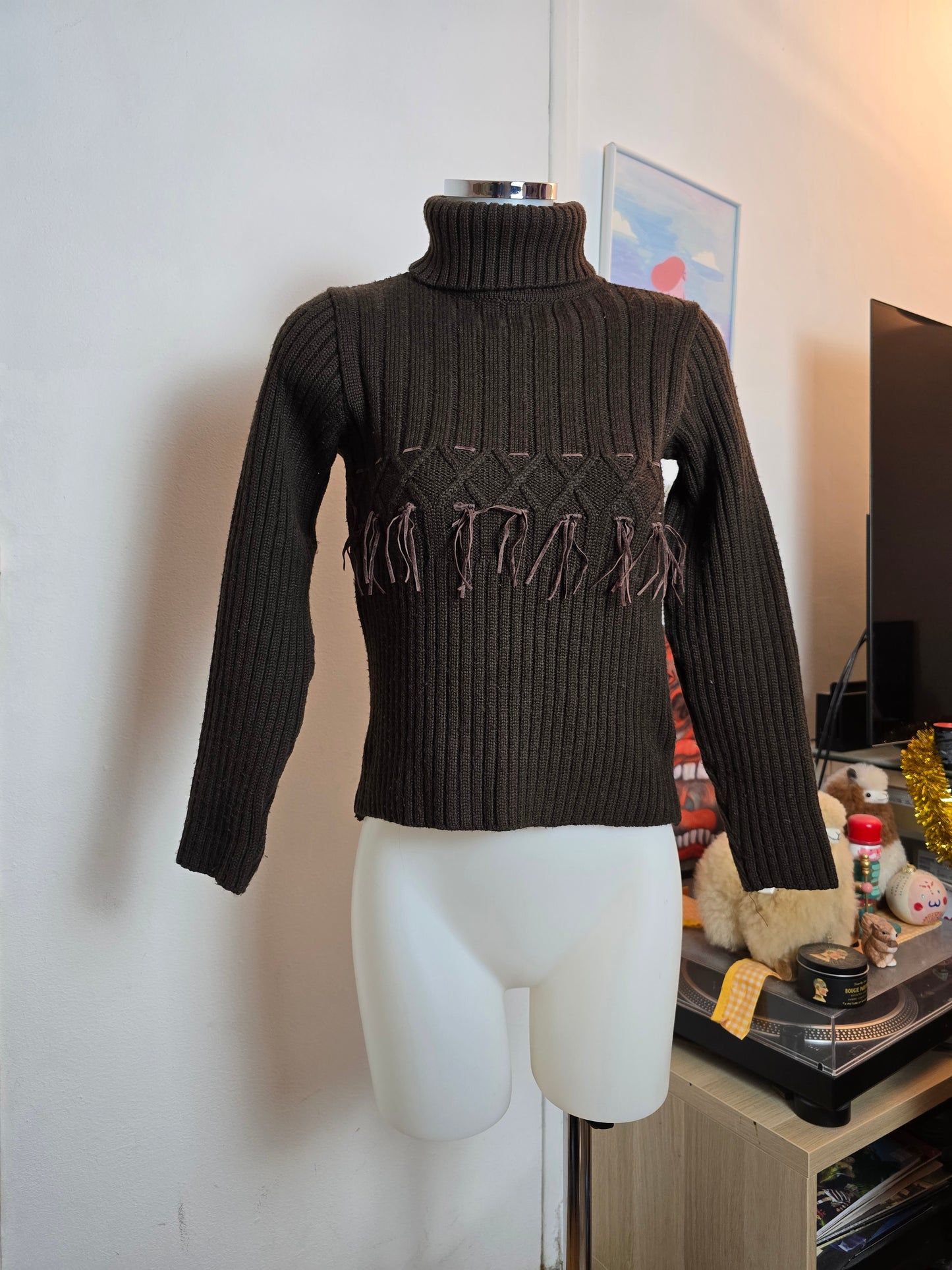 Y2k vintage ribbed softgrunge cowgirl sweater