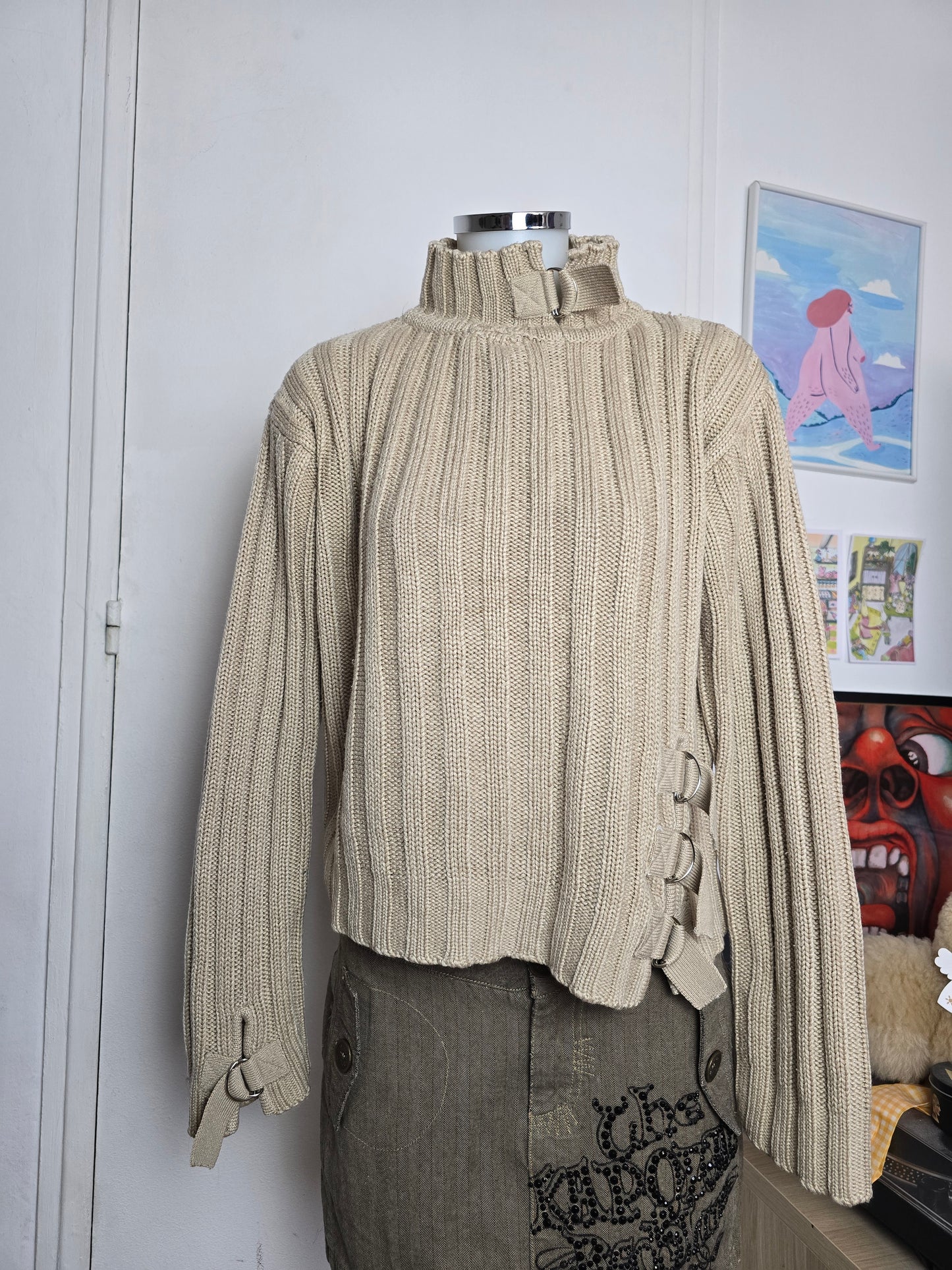 Y2k vintage softgrunge ribbed sweater