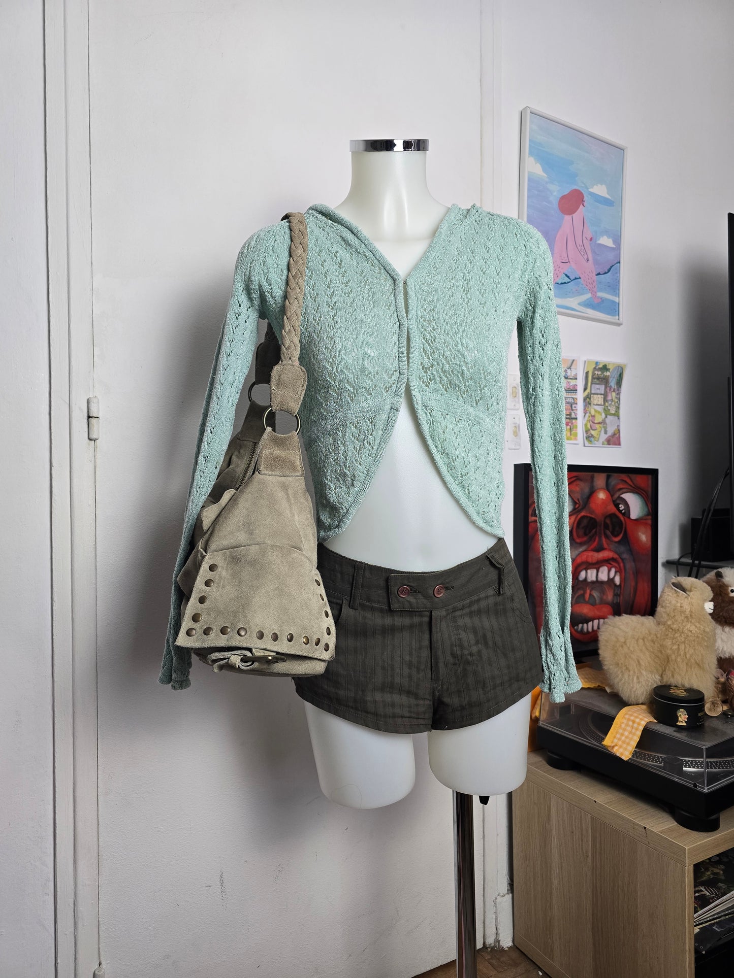 Y2k vintage flirty fairy zip sweater