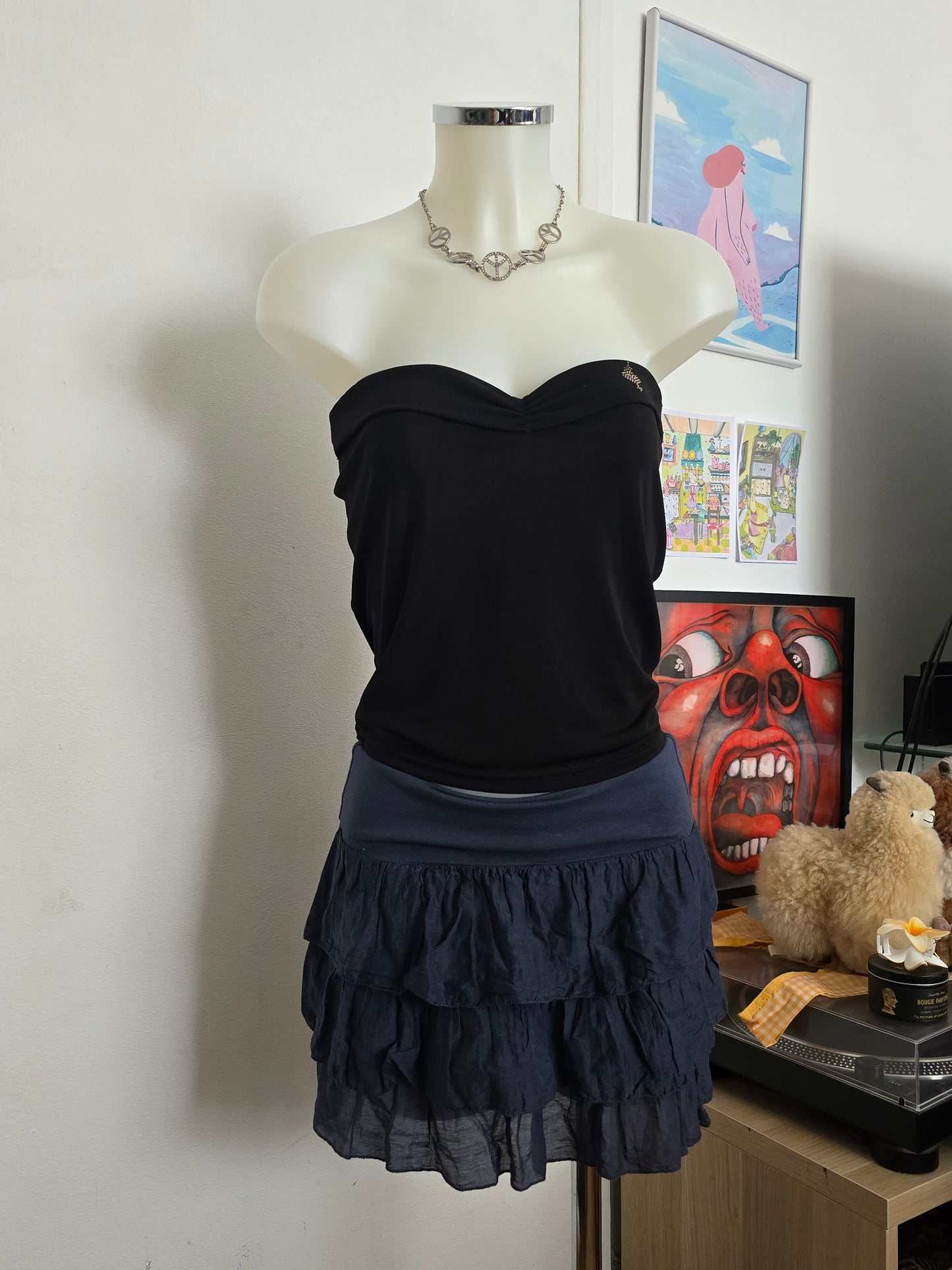 Y2k vintage mcbling strass bustier top