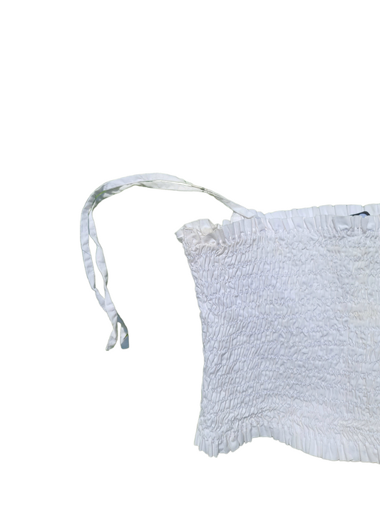 White cottagecore coquette top