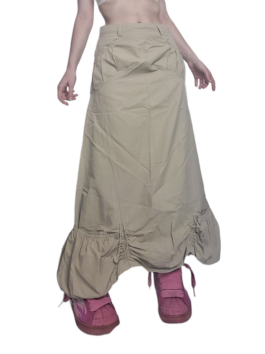 Maxi skirt gorpcore dystopian beige