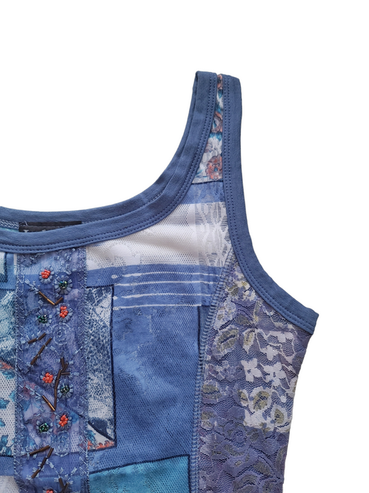 Fairy y2k vintage coquette blue lace top - zimfriperie