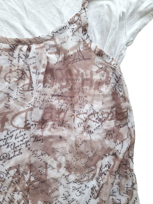 Y2k mesh khaki printed street dress