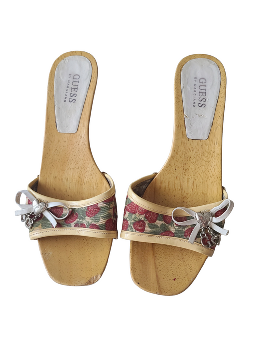 Y2k strawberry mules Guess mcbling