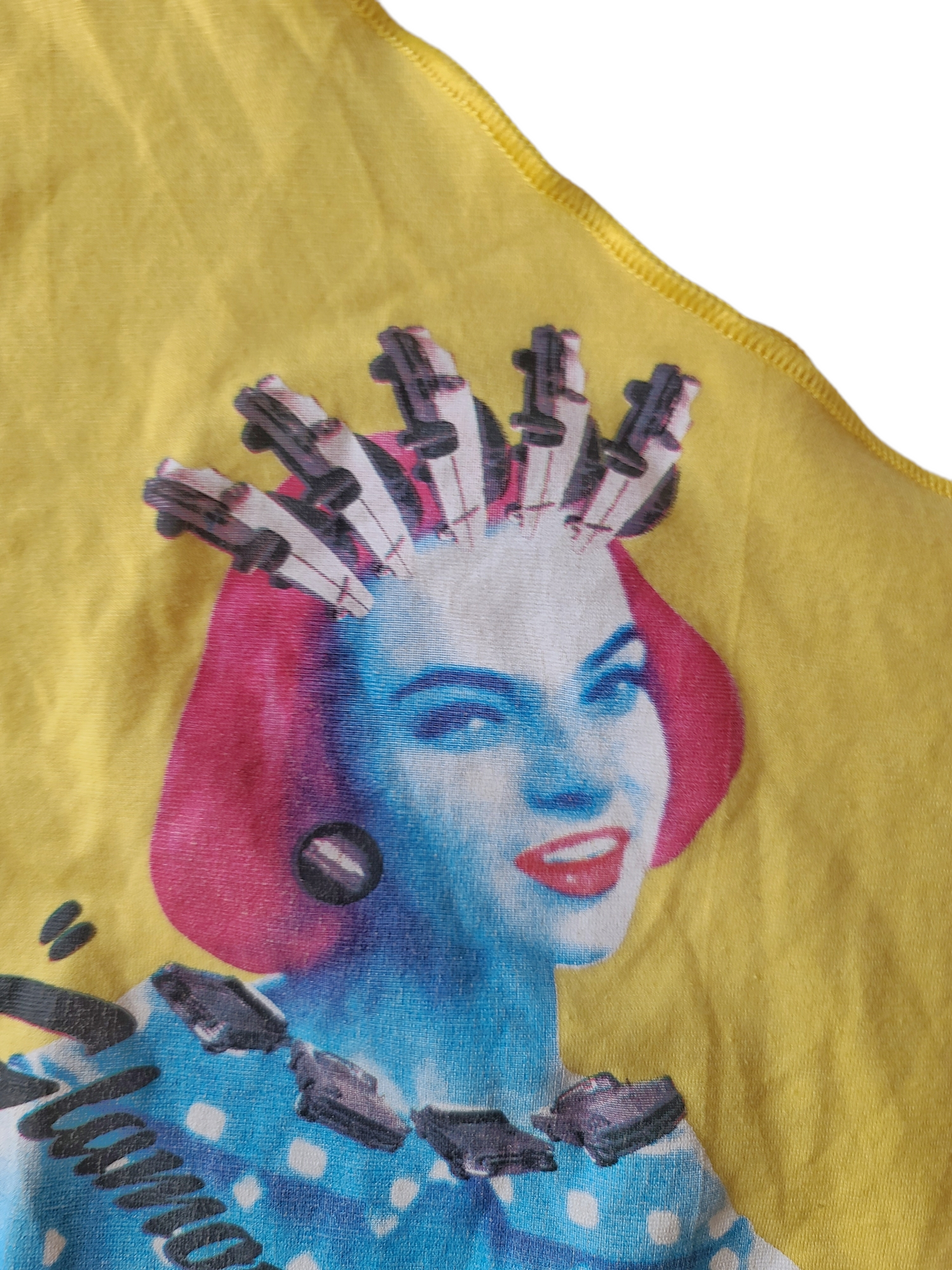 Asymetric funky y2k printed top