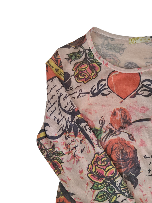 Y2k printed emo street top