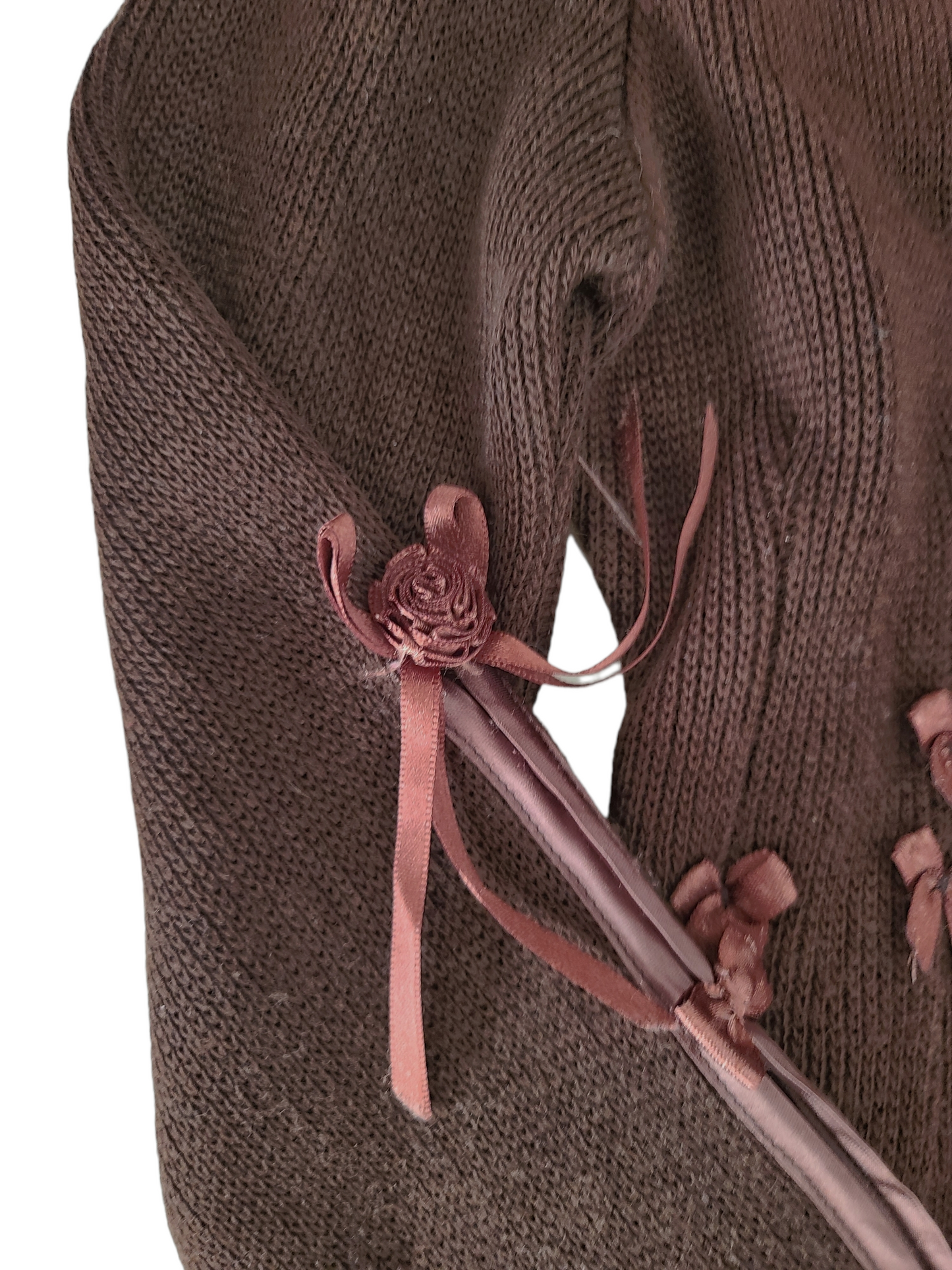 Coquette ribbon y2k brown sweater