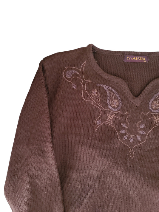 Y2k fairy brown sweater