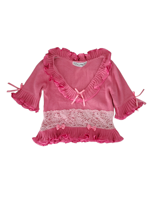 Coquette pink ribbon set
