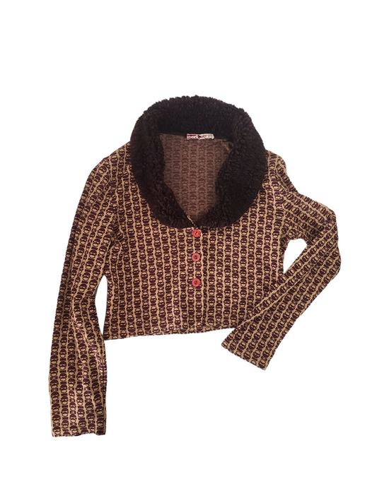 Y2k printed brown set