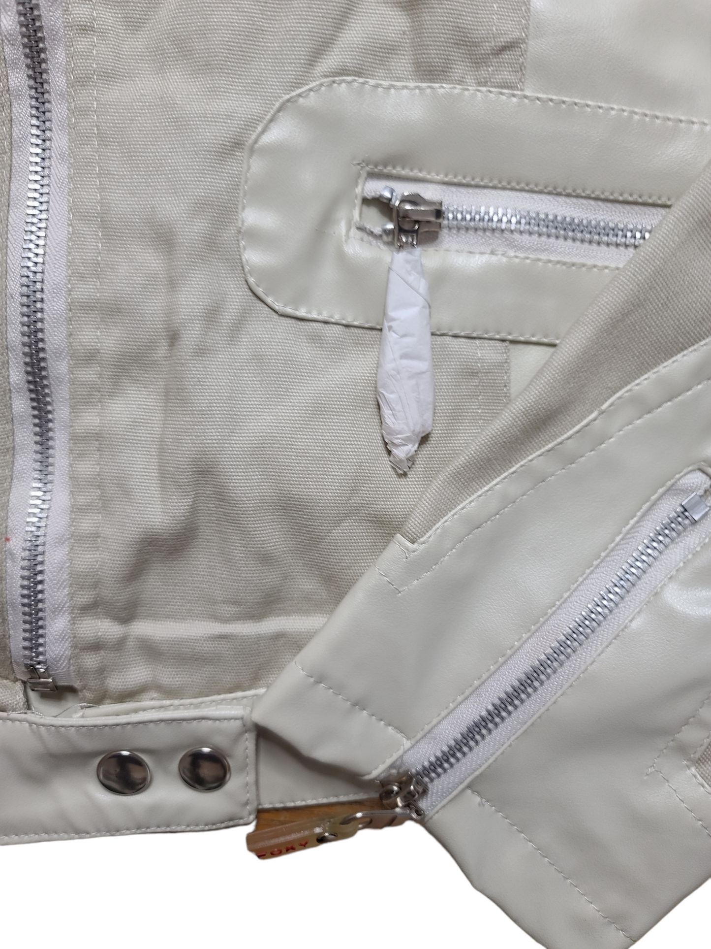 Y2k white biker jacket