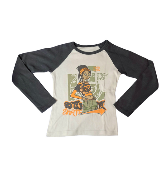 90s printed skater top