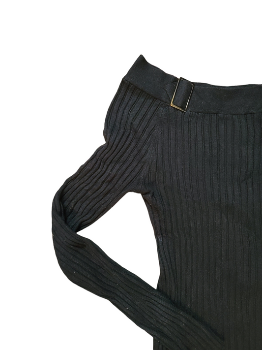 Y2k black off-shoulder sweater - zimfriperie
