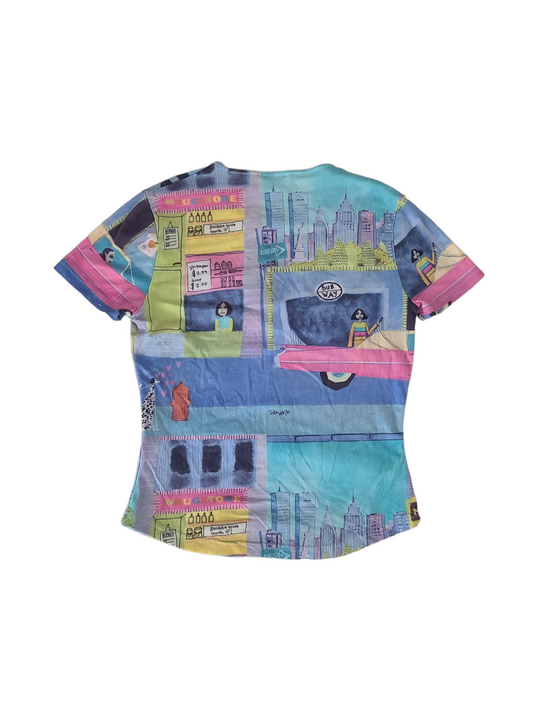 Harajuku New York colorfull 90s top