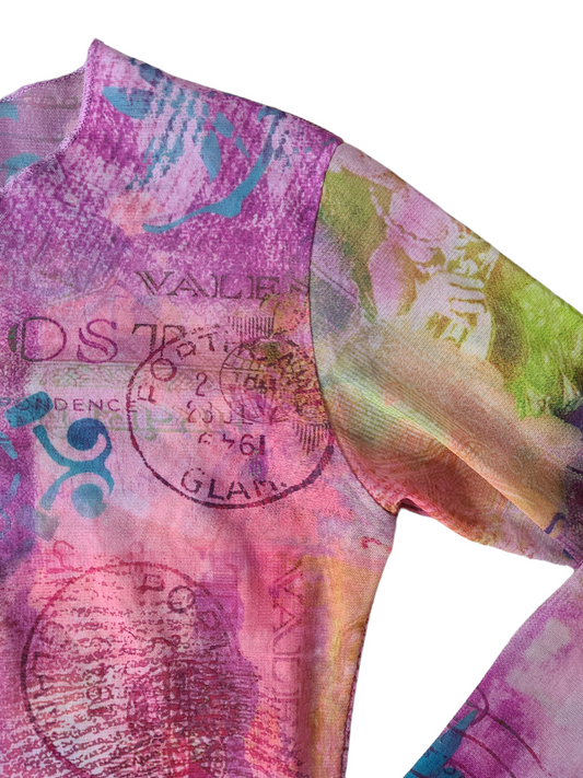 Y2k colorfull mesh top