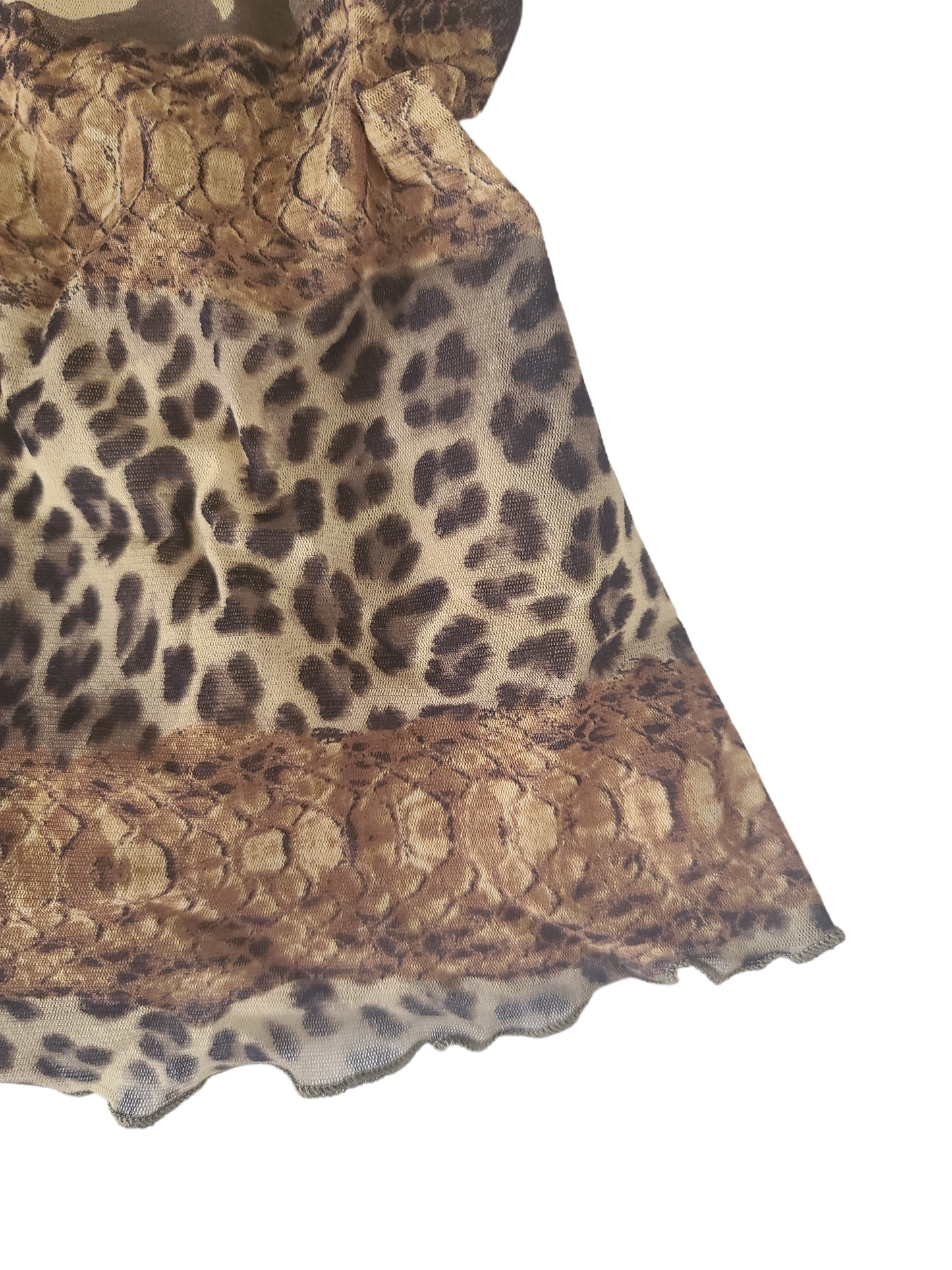 Y2k coquette leopard mesh top