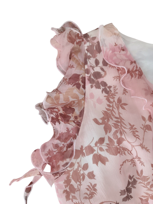 Y2k romantic flirty ruffled top