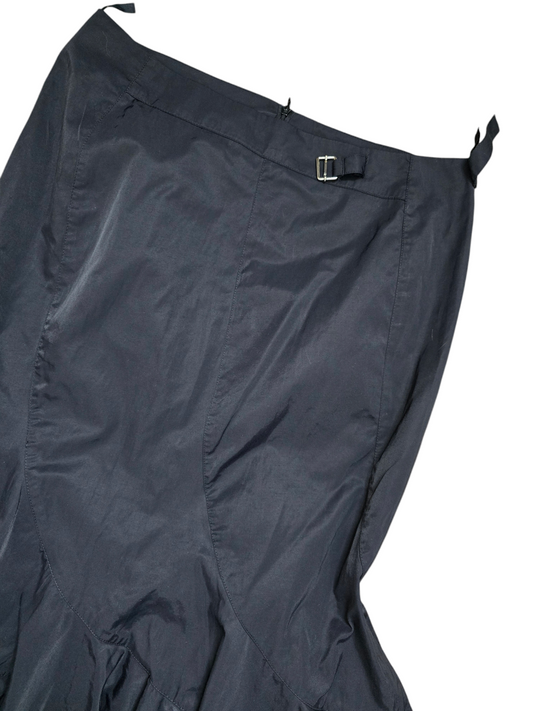 Y2k vintage dark coquette asymmetric maxi skirt