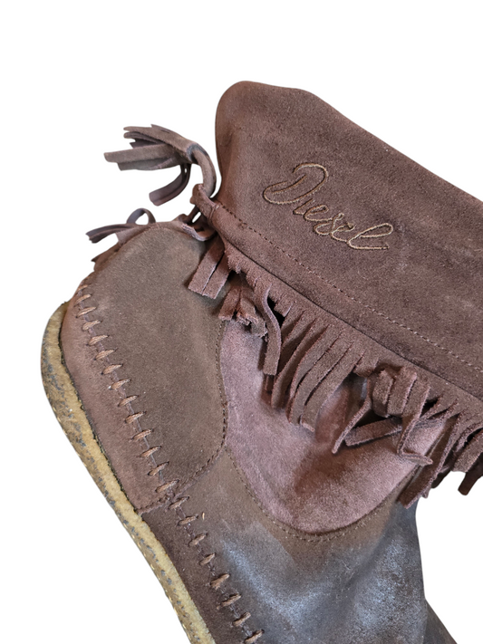 Vintage indie sleaze fringes Diesel boots