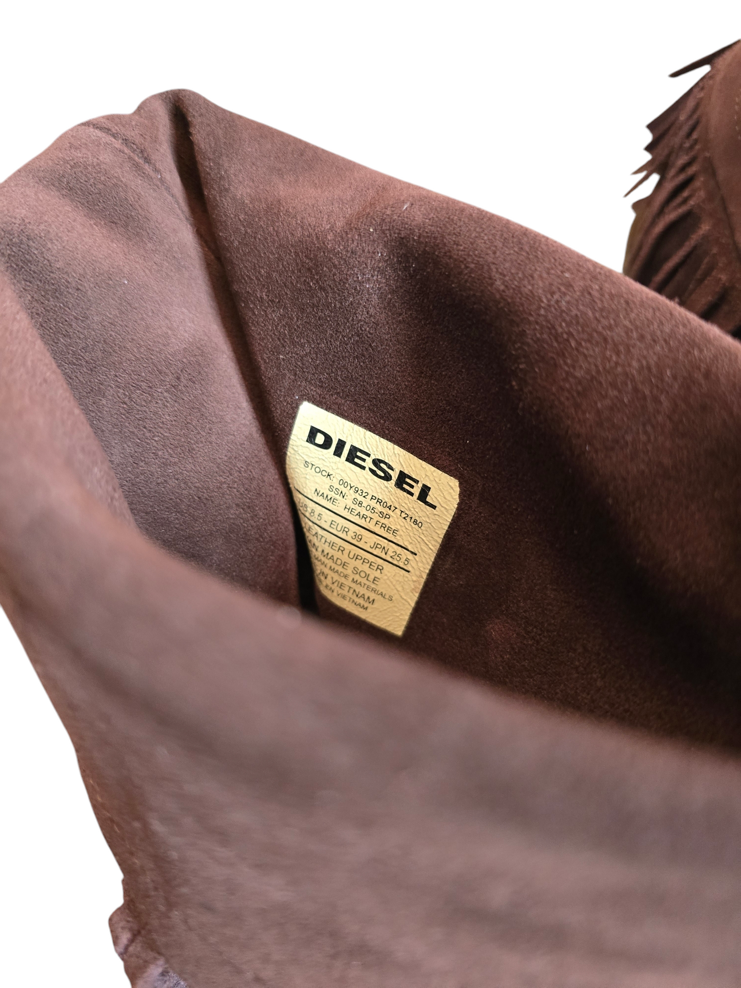 Vintage indie sleaze fringes Diesel boots