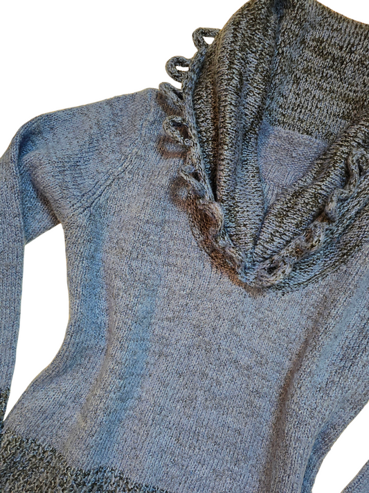 Y2k vintage flirty off shoulder blue sweater