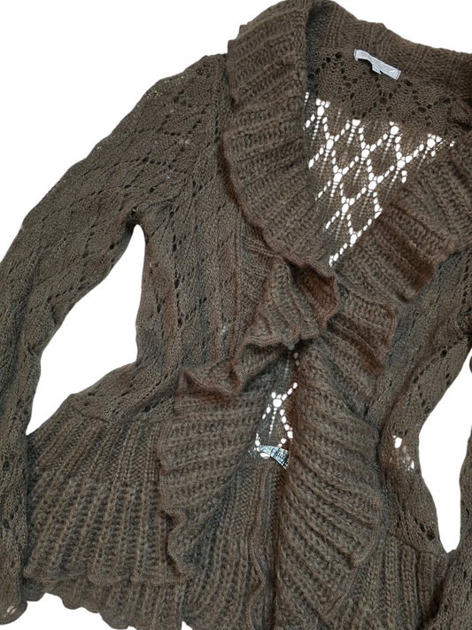 Y2k vintage flirty fairy ruffled cardigan