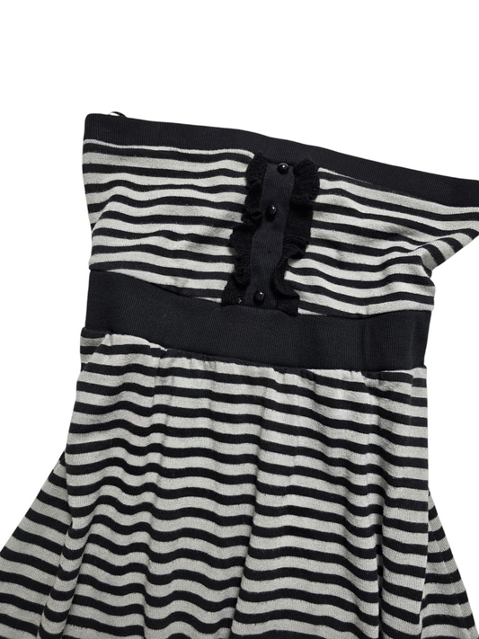 00s vintage indie sleaze stripes bustier dress