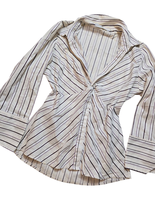 Y2k vintage officecore stripes shirt