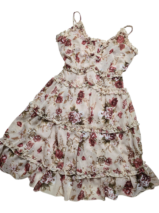 Y2k vintage bohemian flirty ruffled dress