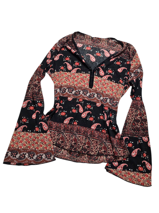 Y2k vintage bohemian mesh top