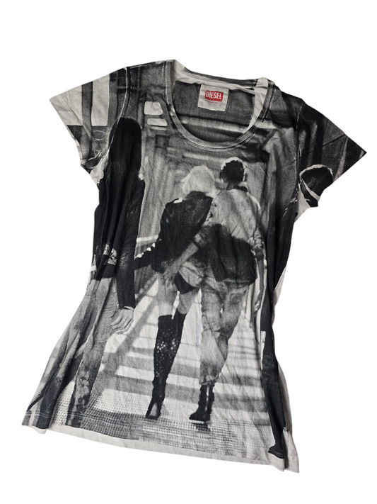 00s vintage Diesel archive indiesleaze printed large tee