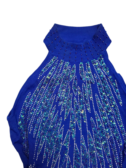 Y2k vintage indie sleaze off shoulder sequin top