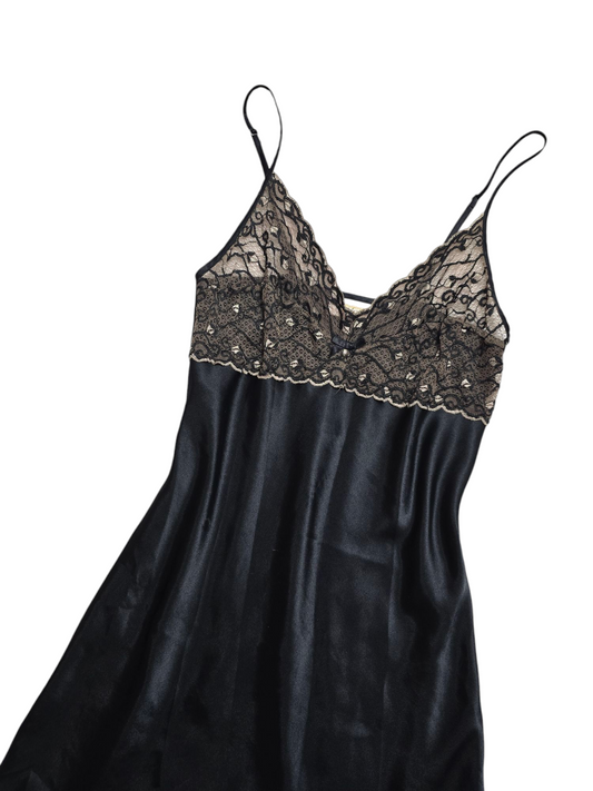 00s vintage dark coquette satin dress