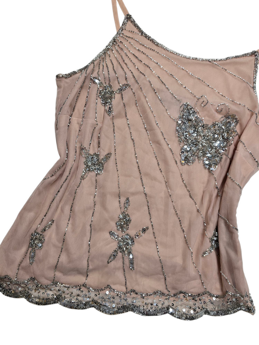 Y2k vintage fairy butterfly sequin top