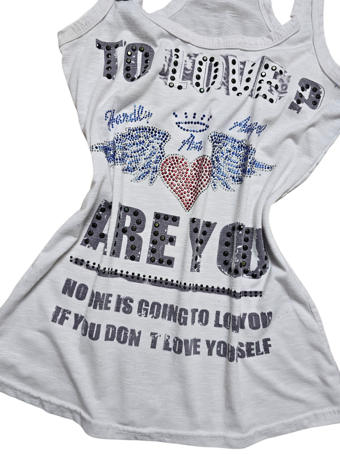 00s vintage softgrunge rhinestone top