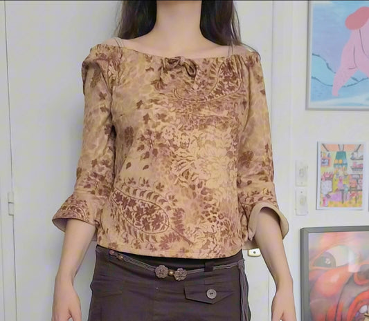 Fairy velvet bohemian y2k top
