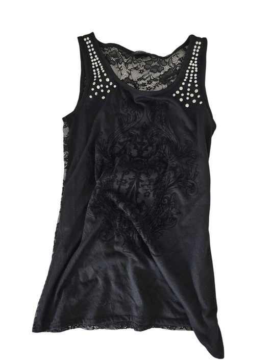 2000s vintage indie sleaze dark studded top - zimfriperie