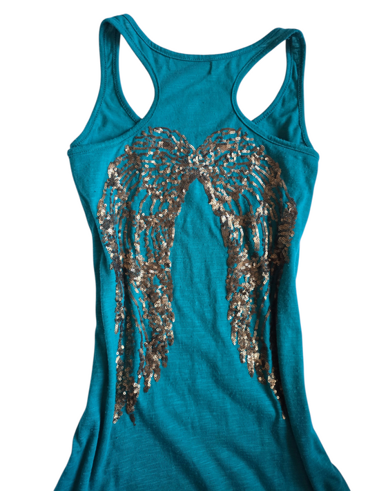 2010s vintage indie sleaze wings slouchy top